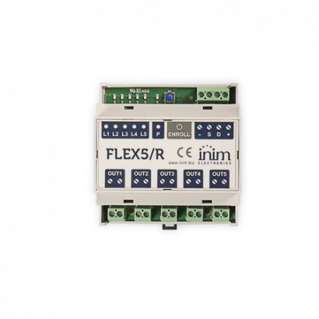 FLEX5/R - MODULO NO BUS 5 RELÉS 230V 16A  INIM