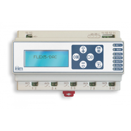 FLEX5/DAC - Módulo de terminais com relé ou dimmer INIM