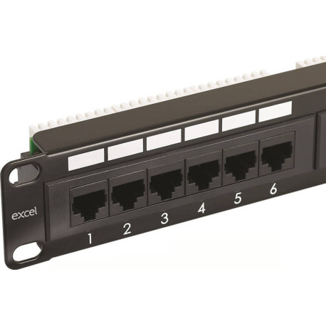 100-304 Patch Panel Completo 1U Cat6 24 Portas Preto EXCEL