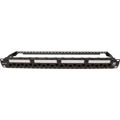 100-155 Patch Panel Completo 1U Cat6A UTP 24 Portas Preto EX