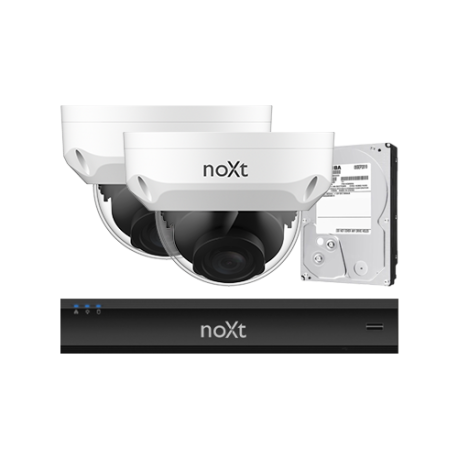 KIT CCTV IP PRO - 1 x NVR 4K + 2 x DOME IP 4MP MTZ c/HDD