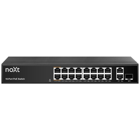 P16P2UP-160W - SWITCH 16P PoE 160W RJ45 16x100Mbps+2x1G noXt