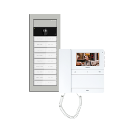 Kit Vídeo 2 Fios 19 Apt. People c/ Punho - COMELIT