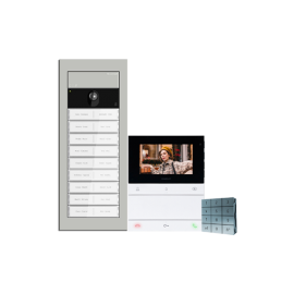 Kit Vídeo 2 Fios 30 Apt. People Alta Voz c/ Código - COMELIT