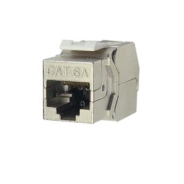 JKS09-SC6A JACK KEYSTONE CAT6A FTP BLINDADO PRATEADO