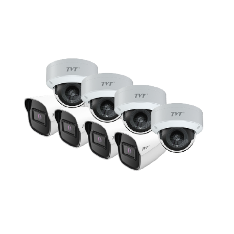 KIT 1 BLACK ALERT IPC - 4 DOMES + 4 TUBULARES...