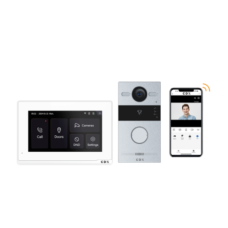 CDX2W - KIT VIDEOPORTEIRO 2 FIOS MONITOR 7"...