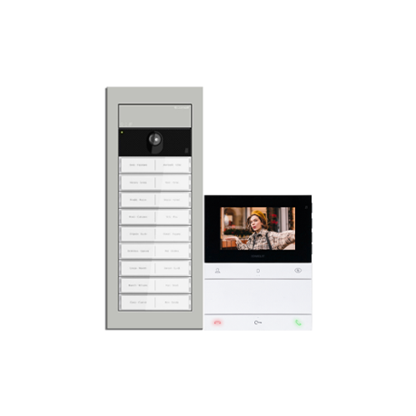 Kit Vídeo 2 Fios 5 Apt. People Alta Voz - COMELIT