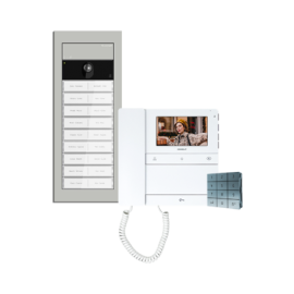 Kit Vídeo 2 Fios 5 Apt. People c/ Punho c/ Código - COMELIT