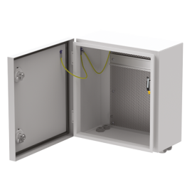 COF-IPP1 CAIXA PEQUENA VAZIA IP66 P/ DIN + GRELHA PERFURADA