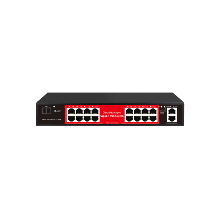P16P2UPG-240W SWITCH 16Px1G PoE 240W...